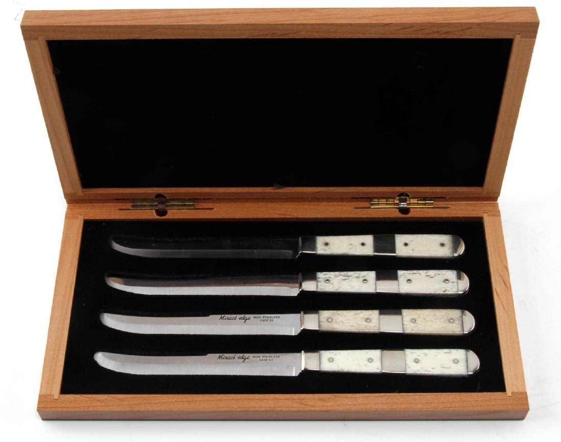 WR CASE XX BONE HANDLE STEAK KNIFE SET OF FOUR