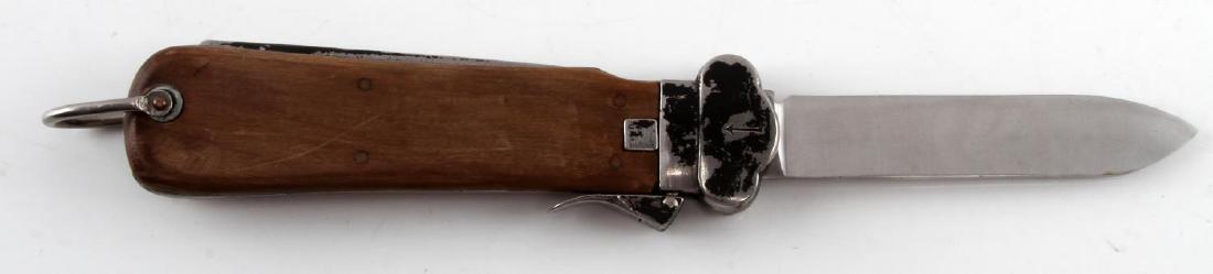 WWII GERMAN PARATROOPER FALLSCHIRM GRAVITY KNIFE: Very good spring mechanism, black paint remnants, good original finish. EW88 C4064 STHF