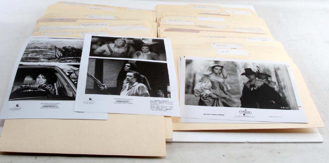 LARGE HOLLYWOOD MOVIE PRESS & PUBLICITY PHOTO LOT: Large lot includes 150+ press/publicity photos and/or some color slides from various Hollywood movies including, but not limited to, "Cop and a Half", "Creepshow II", "Citizen Kane", Cinema Paradiso",