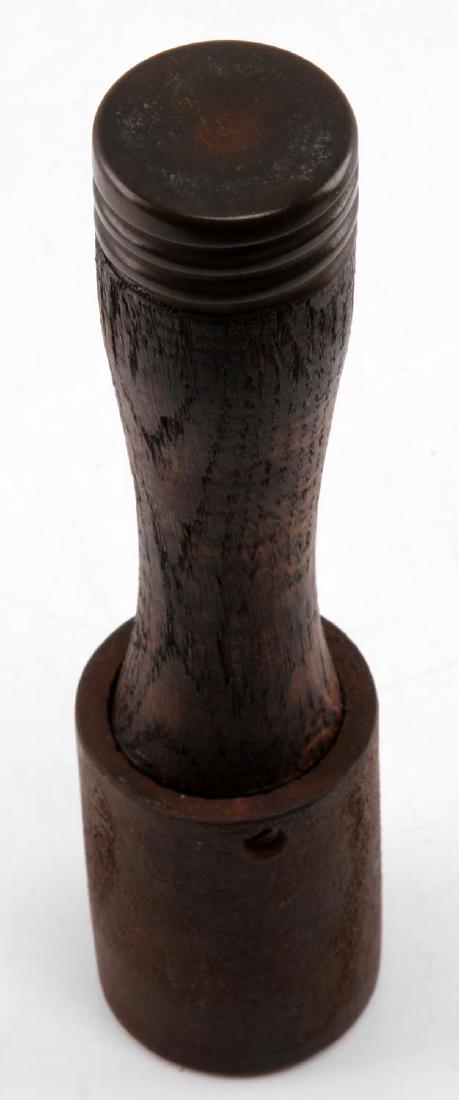 WWII JAPANESE STICK GRENADE CAVE FOUND PARTS USED: Inert made from cave found parts. Discoloration and rust but in overall good condition. Unauthenticated sold as is. This lot has a reserve.