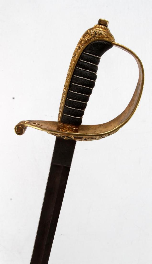 WWI IMPERIAL PRUSSIAN INFANTRY SABER: Without scabbard, very good grip, hilt and blade, crossed labor hammers below eagle, early 20th century. Overall length 36 inches.