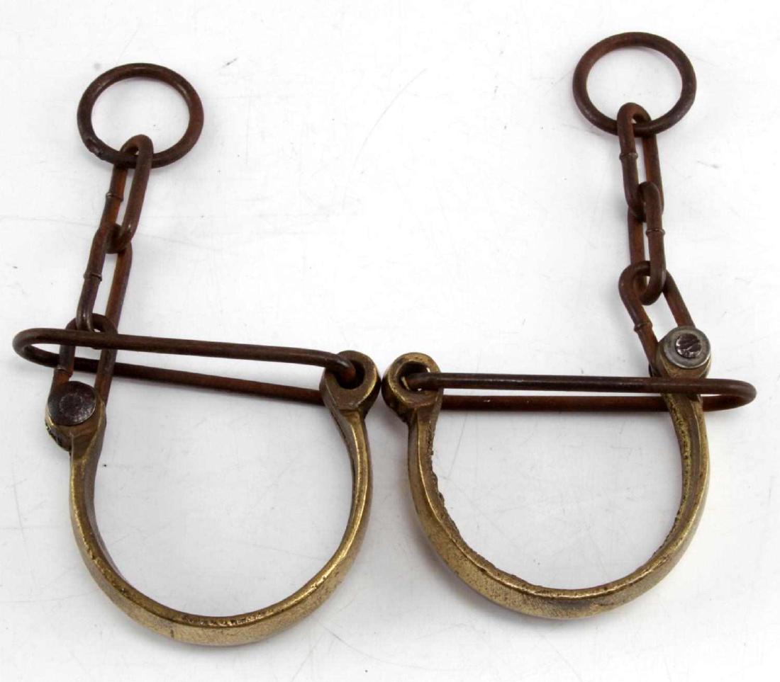 VINTAGE CAST BRONZE HAIR PIN STYLE HANDCUFFS - Oct 09, 2018