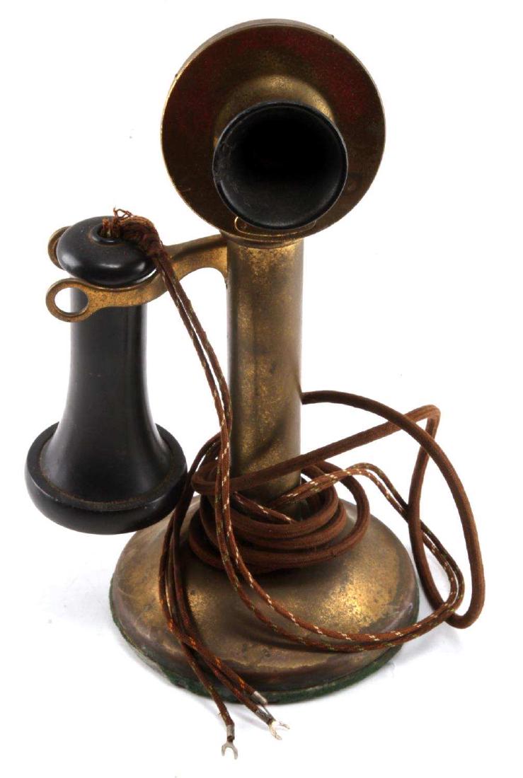 ANTIQUE WESTERN ELECTRIC BRASS CANDLESTICK PHONE