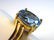 LADIES BLUE TOPAZ / DIAMOND FASHION RING 10K GOLD - 2