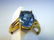 LADIES BLUE TOPAZ / DIAMOND FASHION RING 10K GOLD - 5