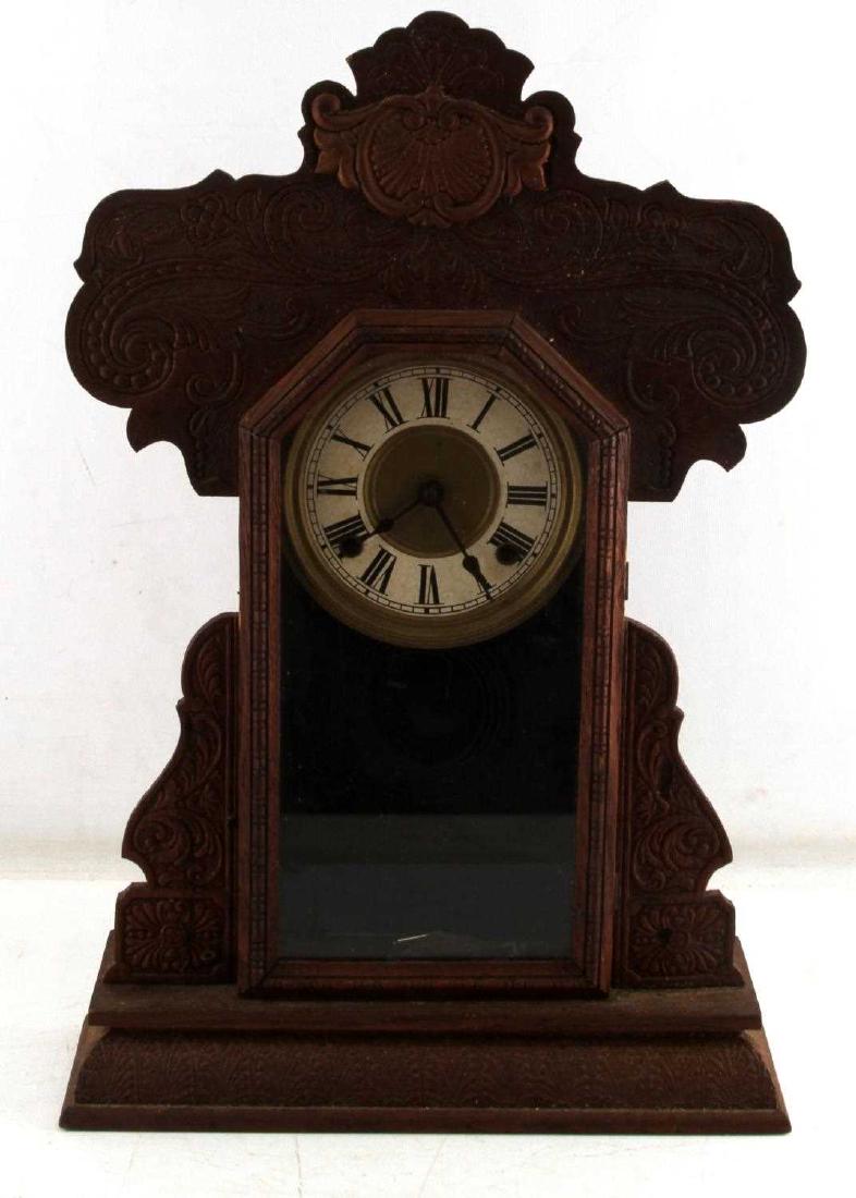 ANTIQUE E. INGRAHAM WALL MOUNTED MANTLE CLOCK