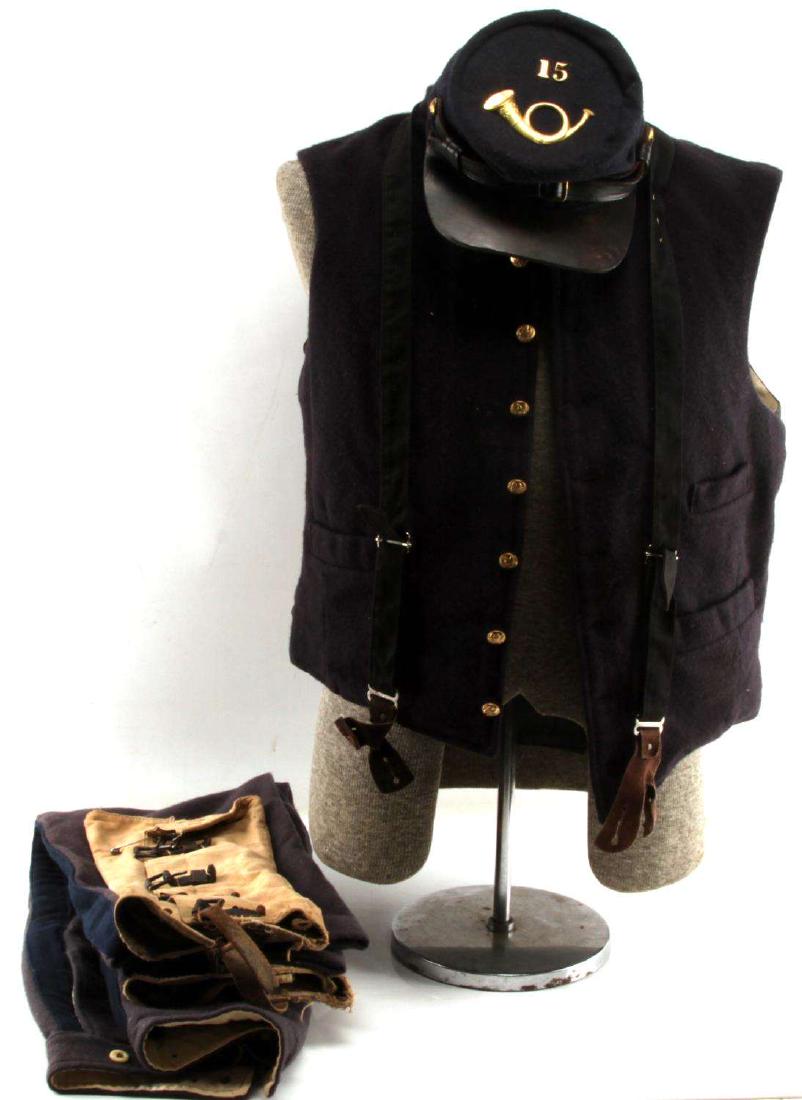 UNION CIVIL WAR REENACTMENT UNIFORM NO JACKET: Union Civil War Reenactment Uniform No Jacket, Includes Vest, Hat, Pants, Suspenders, No Rips or Stains