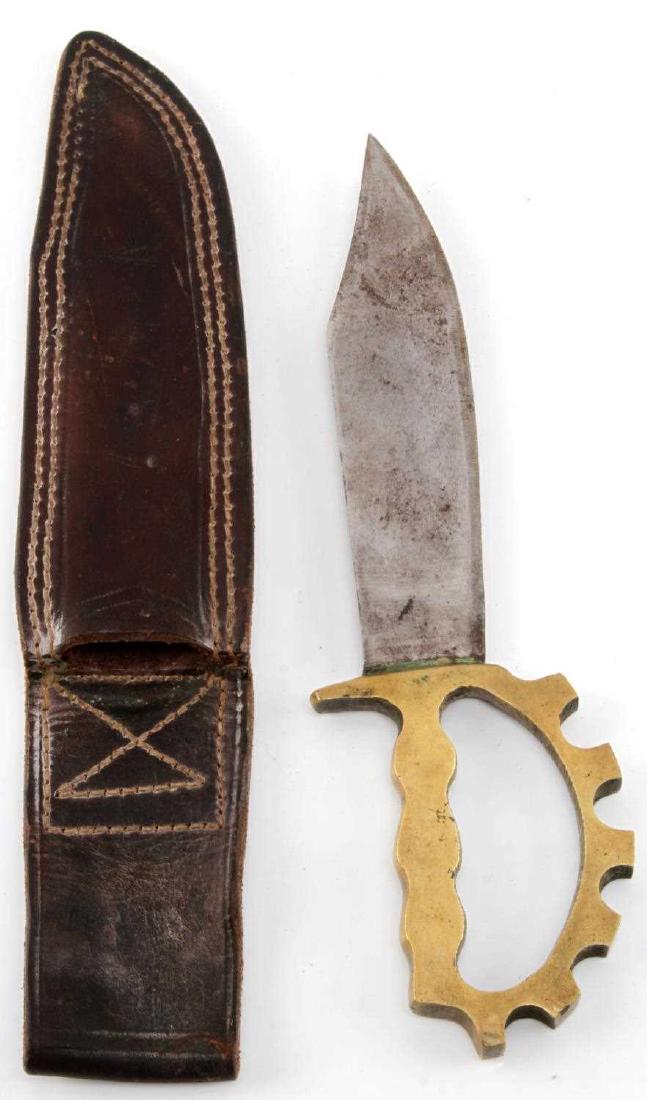 WWI AUSTRALIAN RANGER KNUCKLE DUSTER TRENCH KNIFE