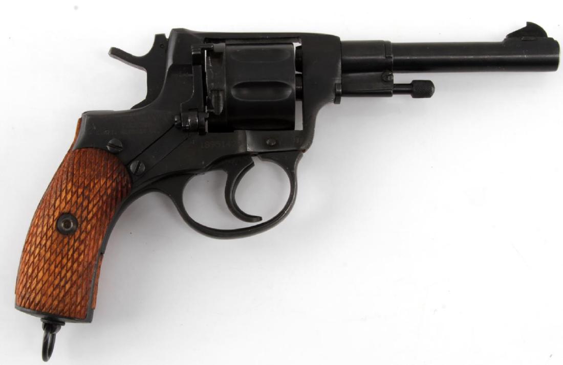 SOVIET M1895 NAGANT SERVICE REVOLVER 1944 TULA: Nagant M1895 service revolver from the Soviet Union's Tula Arsenal in 1944. In very good condition with minor wear marks. Cannot be shipped internationally. Requires FFL or C&R for transfer. Caliber: 