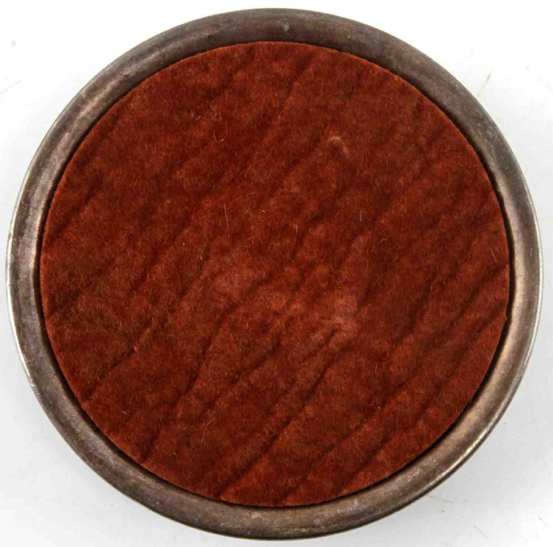 WWII ADOLF HITLER MONOGRAMMED WELLNER COASTER: With pad, stamped Wellner and "AH" monogram, measures 4 inches. SV9
