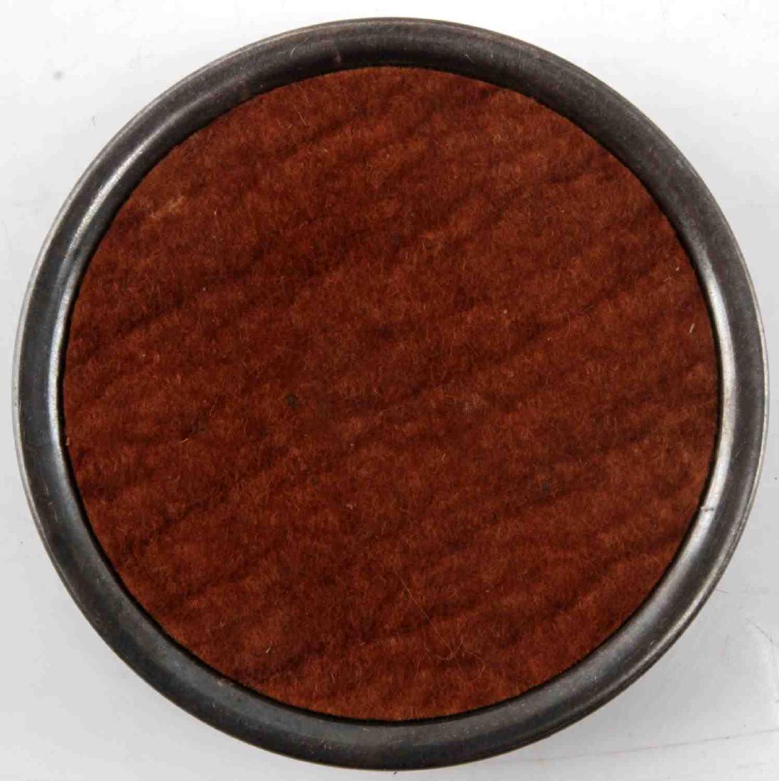 WWII GERMAN ADOLF HITLER MONOGRAM WELLNER COASTER: Has original pad, stamped Wellner reverse and "AH" monogram, measures 4 inches. SV9