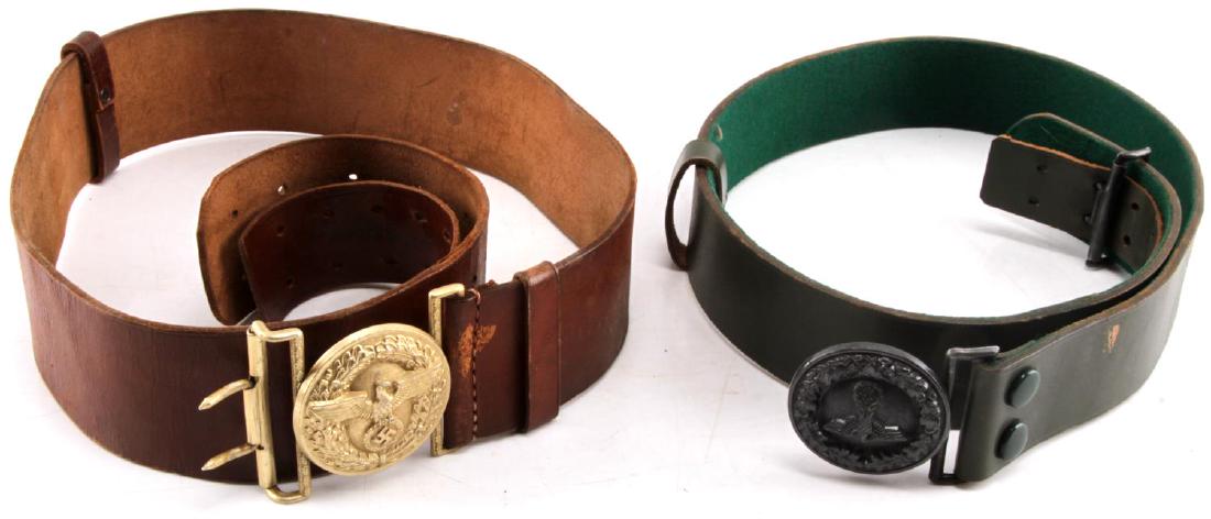WWII GERMAN THIRD REICH WEHRMACHT BELT LOT OF 2: This lot contains 2 German Wehrmacht belts. 1 buckle is RZM stamped "M/42/4" The other buckle is unmarked. Belts and buckles are in very good condition and are 41.75" and 39.5" in length. u117