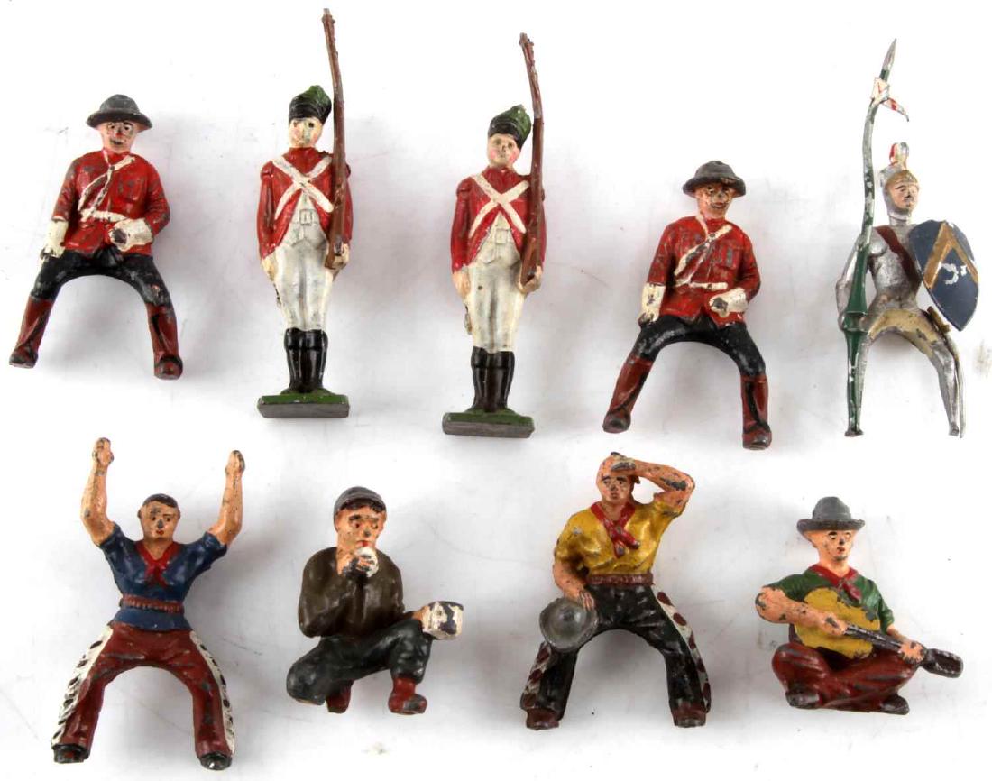 ANTIQUE METAL SOLDIER FIGURES TOY LOT OF 9