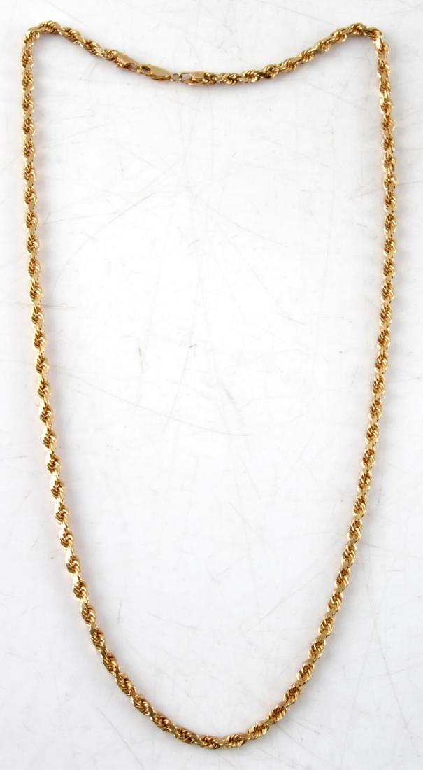 14 KT GOLD LADIES ROYAL CHAIN ROPE NECKLACE