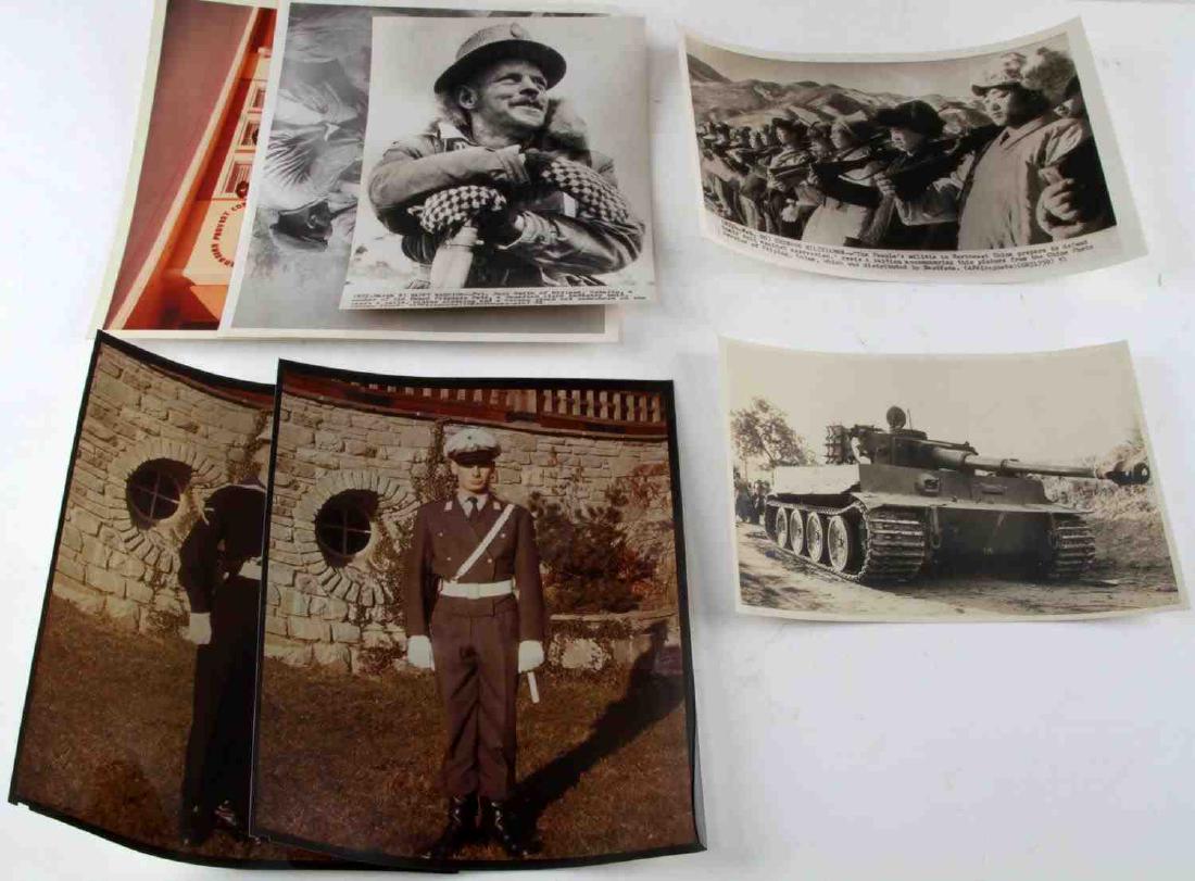 LOT OF WWII MISCELLANEOUS PRESS PHOTOGRAPHY: Lot of WWII miscellaneous black and white press photography including pictures from China, Canada, and of Tiger Tank and Bondeswehr. Pictures are in good condition with some showing normal signs of we