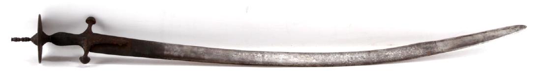 ANTIQUE PERSIAN SHAMSHIR TULWAR BLADE SWORD: Blade is dark but good, overall measures 37 inches and is unmarked. MEW250