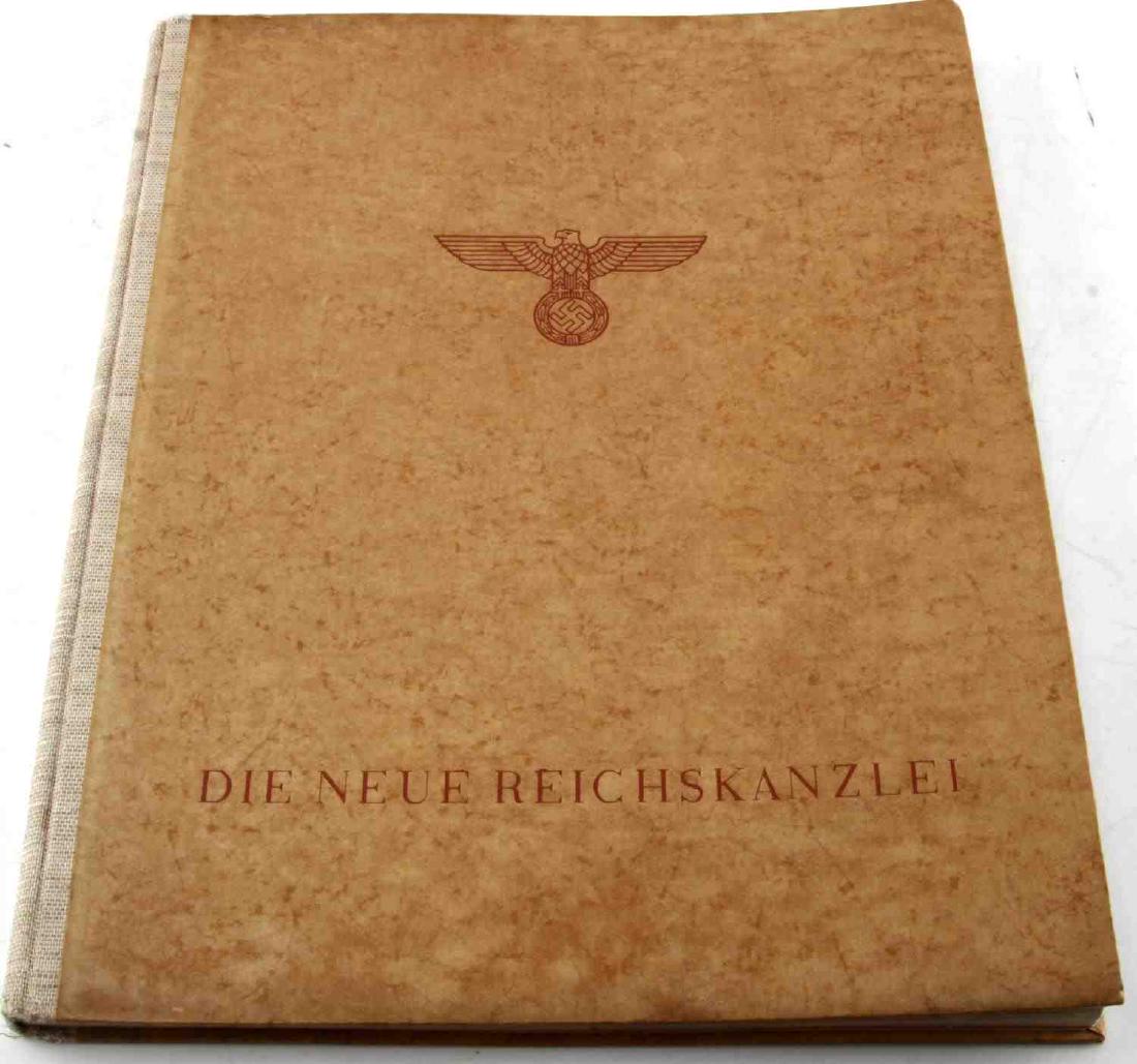WWII GERMAN DIE NEUE REICHSKANZLEI ALBERT SPEER: Die Neue Reichskanzlei (The new Reich Chancellery) is a rare book written by Nazi architect Albert Spear and published in 1939-40. The book is 132 pages in total and contains many illustrations and de