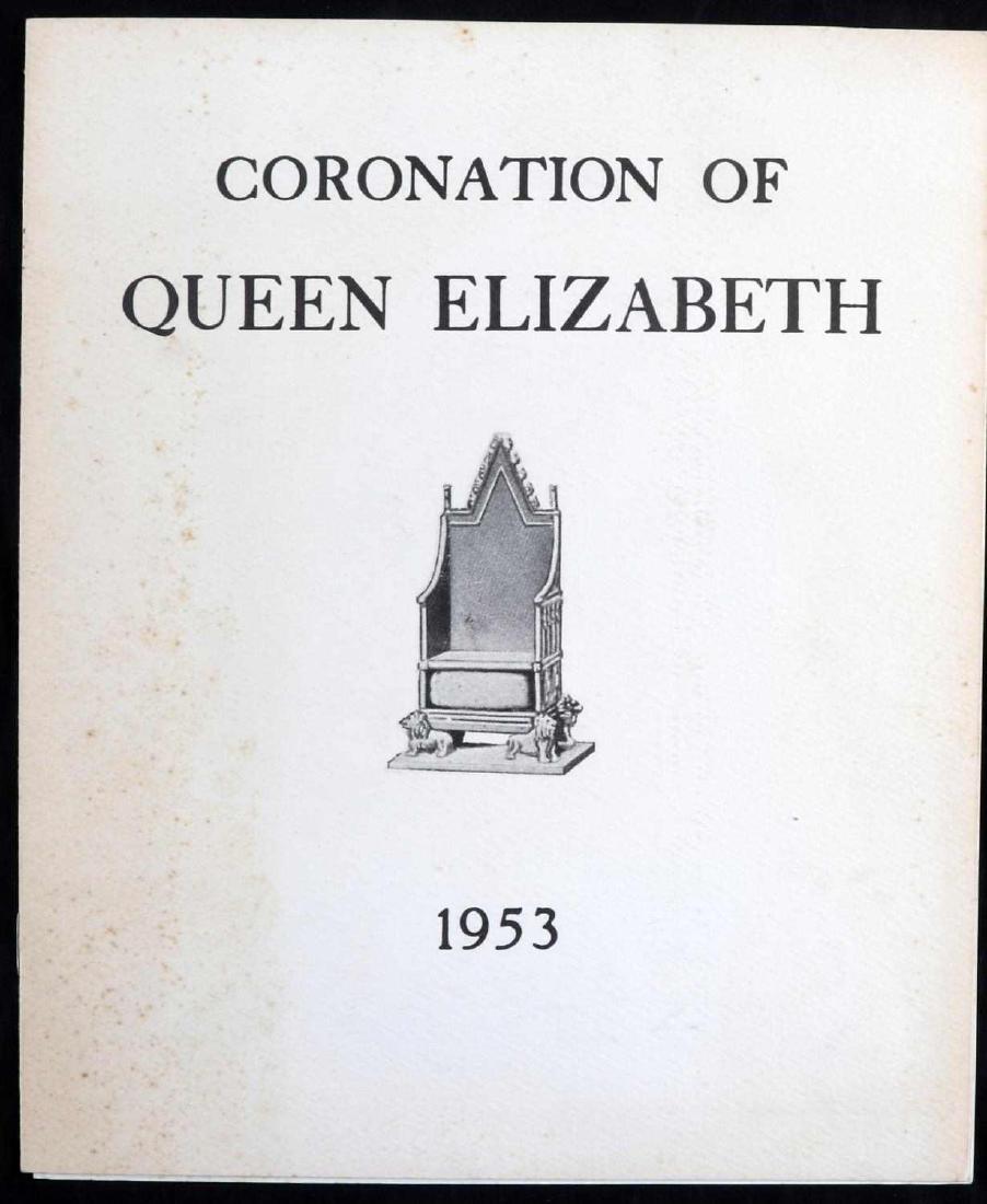 QUEEN ELIZABETH 1953 CORONATION PROGRAM: Has procession guide was printed in Omaha Nebraska and had coronation memmorabalia advertised. Very good original condition. non mil d031