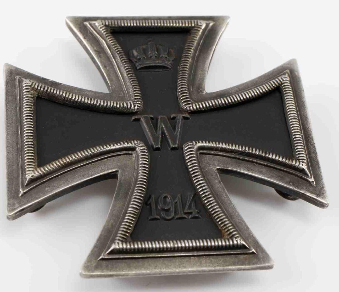 WWI IMPERIAL GERMAN FIRST CLASS IRON CROSS MEDAL: WWI Imperial German cross. The reverse side has eight metal loops for stitching the award to the left side of the uniform breast. It is magnetic at its core and is marked I. Wagner&S on its reverse. V