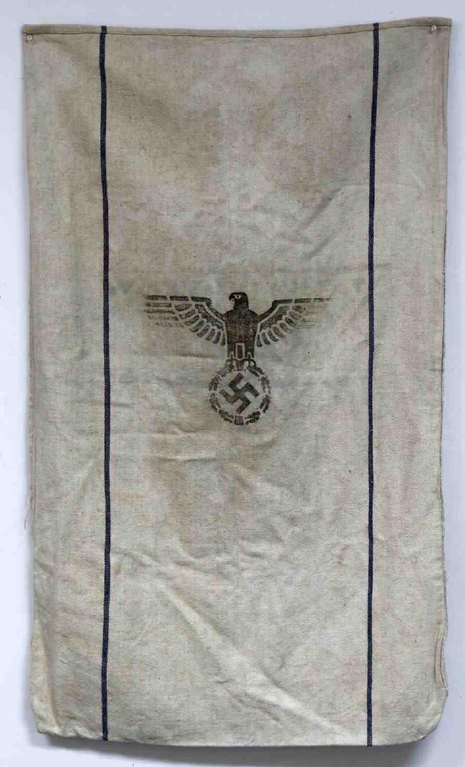WWII GERMAN THIRD REICH HEER RATION GRAIN BAG: WWII Third Reich Wehrmacht Heer rations bag for grain or other food items to be transported by the Heer / Wehrmacht. The item is made of burlap or similar material and bears the WWII German Third Reic