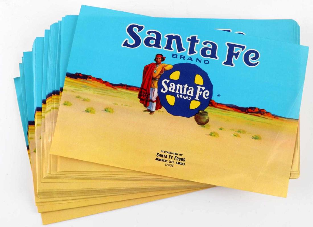 OVER 150 SANTE FE BRAND 1960'S CRATE LABEL: All original period labels unissued. G3