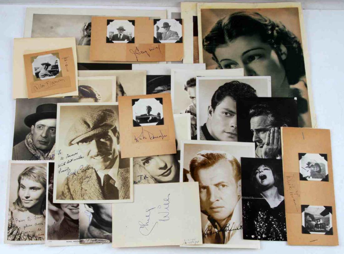 LOT OF AUTOGRAPHED VINTAGE HOLLYWOOD PHOTOGRAPHS: Lot of autographed vintage Hollywood photographs. Includes Muriel Pavlow, Georges March, Nadine Basile, Barbara Streisand, Arthur Kennedy, Chill Wills, Ruth Hussey, Rossano Brazzi, Bruce Bennett, Doe 