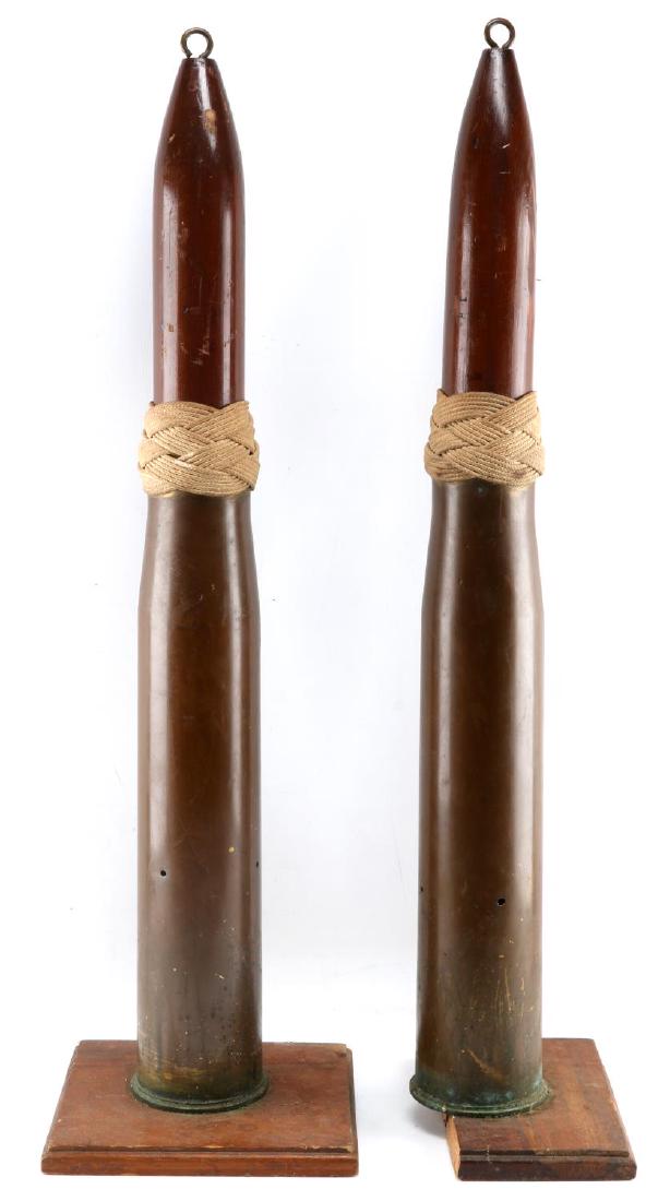 WWII PAIR OF LARGE TANK SHELLS US MILITARY