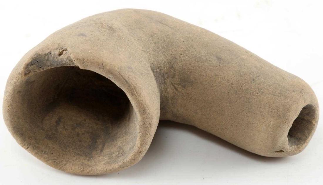 HAND MADE SANDSTONE SHORT PIPE FOUND MASON CO. KY: Hand made Sand-Stone presumably from native American or indigenous persons found in Mason County, Kentucky. Measures 2 3/4 inches long.
