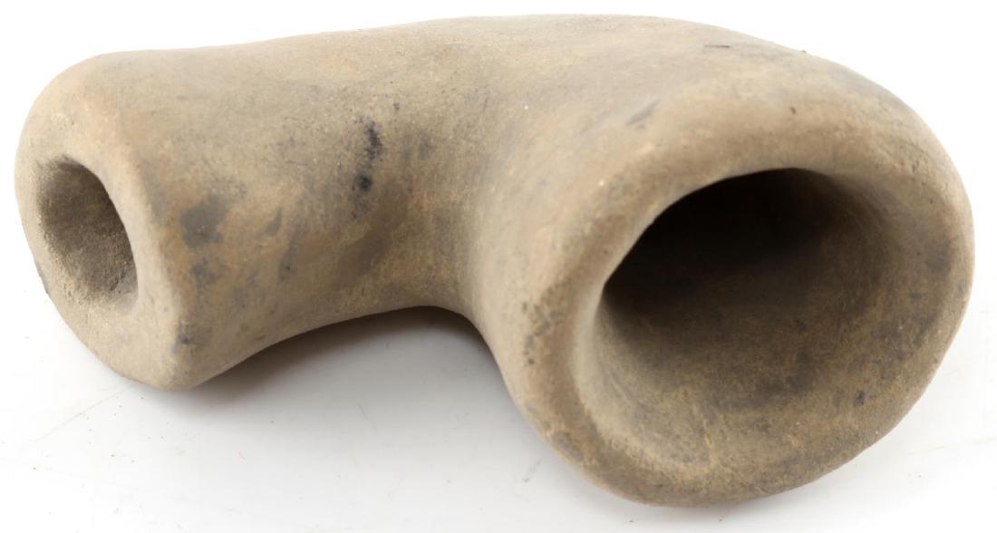 NATIVE AMERICAN SANDSTONE PIPE MASON CO KY FOUND: Native American Pottery sandstone Made Pipe found in Mason County Kentucky. 3 inches wide by 2.5 inches tall. Item is in good condition for its age with both ends intact.