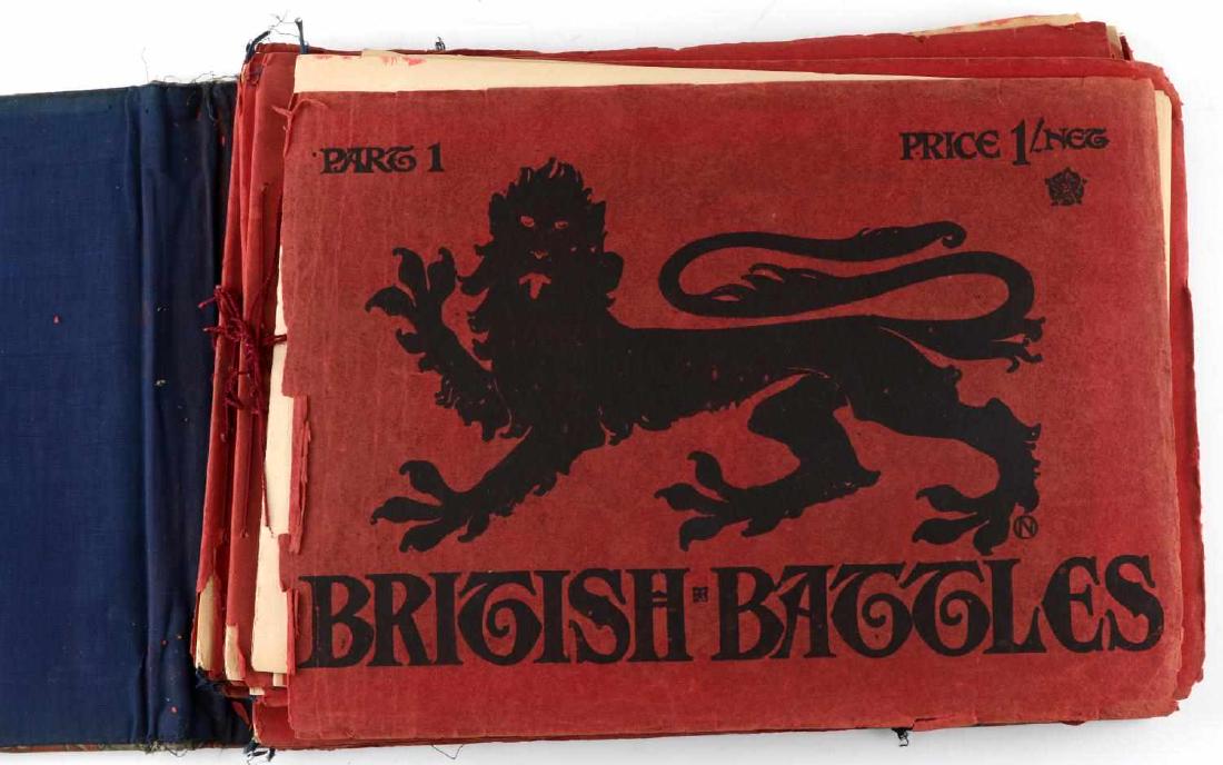1902 BRITISH BATTLES BY HENRI DUPRAY PORTFOLIO: Printed in 1902 by Charles Letts & co, with descriptive text by William Maxwell. 13 Parts, Photogravures of battles painted by Henri Dupray, from William the Conqueror to Edward VII, covers are in mix
