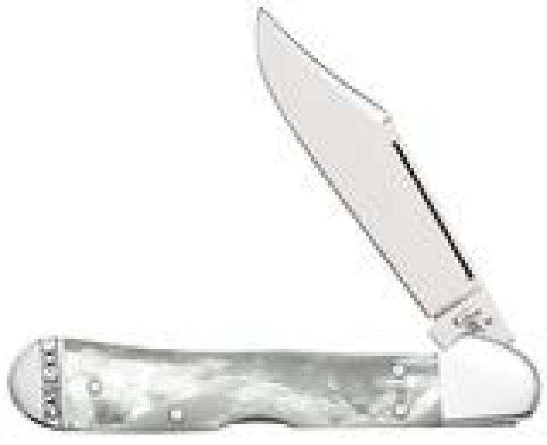 CASE XX MOTHER OF PEARL MINI COPPERLOCK KNIFE: Case XX Mother of Pearl mini Copperlock knife. Includes velvet box. New condition. Photos are stock. This lot has a reserve.