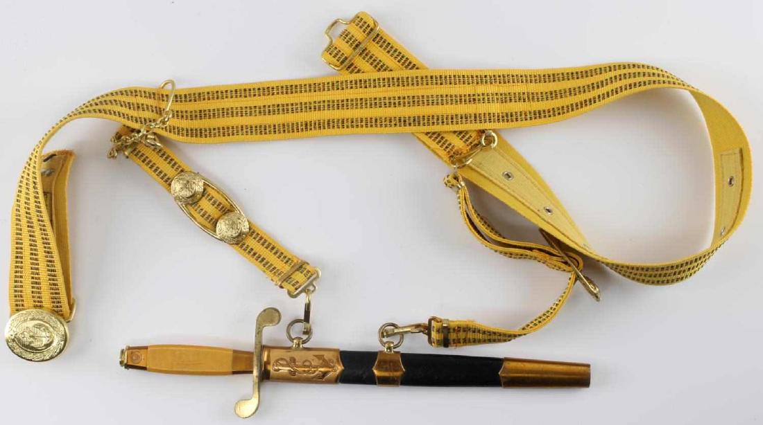 COLD WAR SOVIET RUSSIA NAVY DRESS DAGGER & BELT: 1988 Soviet Cold War dress dagger with original scabbard and parade belt. Has "Bulat" factory marking on blade and is dated 1988. Excellent condition with some small signs of use and abrasions present