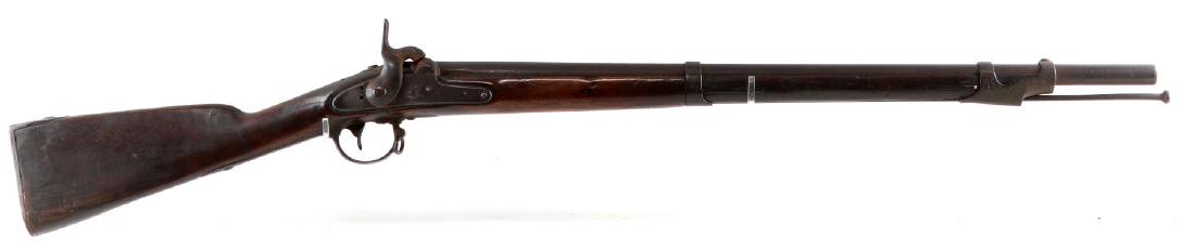 HARPERS FERRY M1842 CONFEDERATE CAVALRY MUSKET: Model 1842 musket, .69 caliber, has been cut down to 45 inches with a 29 inch round barrel. Lock plate marked 'eagle US' in front of hammer and 'Harpers Ferry 1848' behind hammer. Missing screw to loc