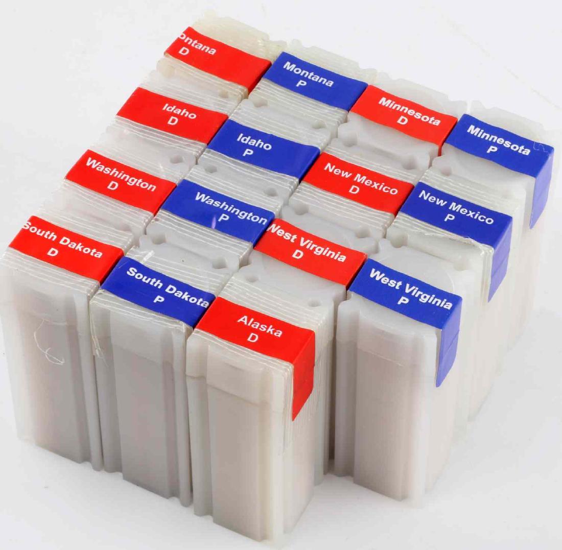 LARGE PROOF STATE QUARTERS LOT 150 DOLLAR FACE: $150 face value proof state quarter lot. Includes 2 rolls of Minnesota, South Dakota, Idaho, Washington, Montana, West Virginia, New Mexico, and 1 roll of Alaska. This lot has a reserve.