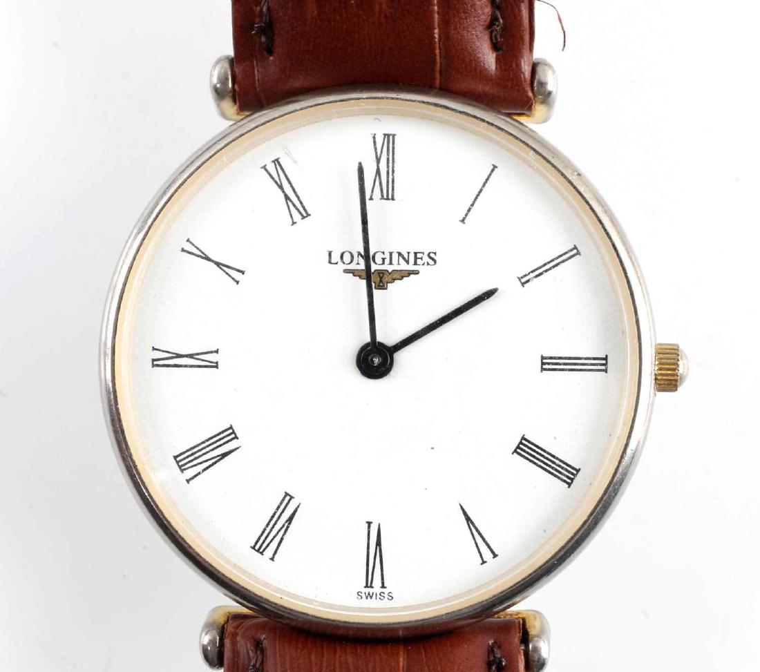 LONGINES LA GRANDE CLASSIQUE LADIES QUARTZ WATCH: Longines La Grande Classique ladies quartz watch. Case measures 36 mm in diameter. Back of the case has minor wear to the finish that makes some of the text difficult to read. In very good condition w