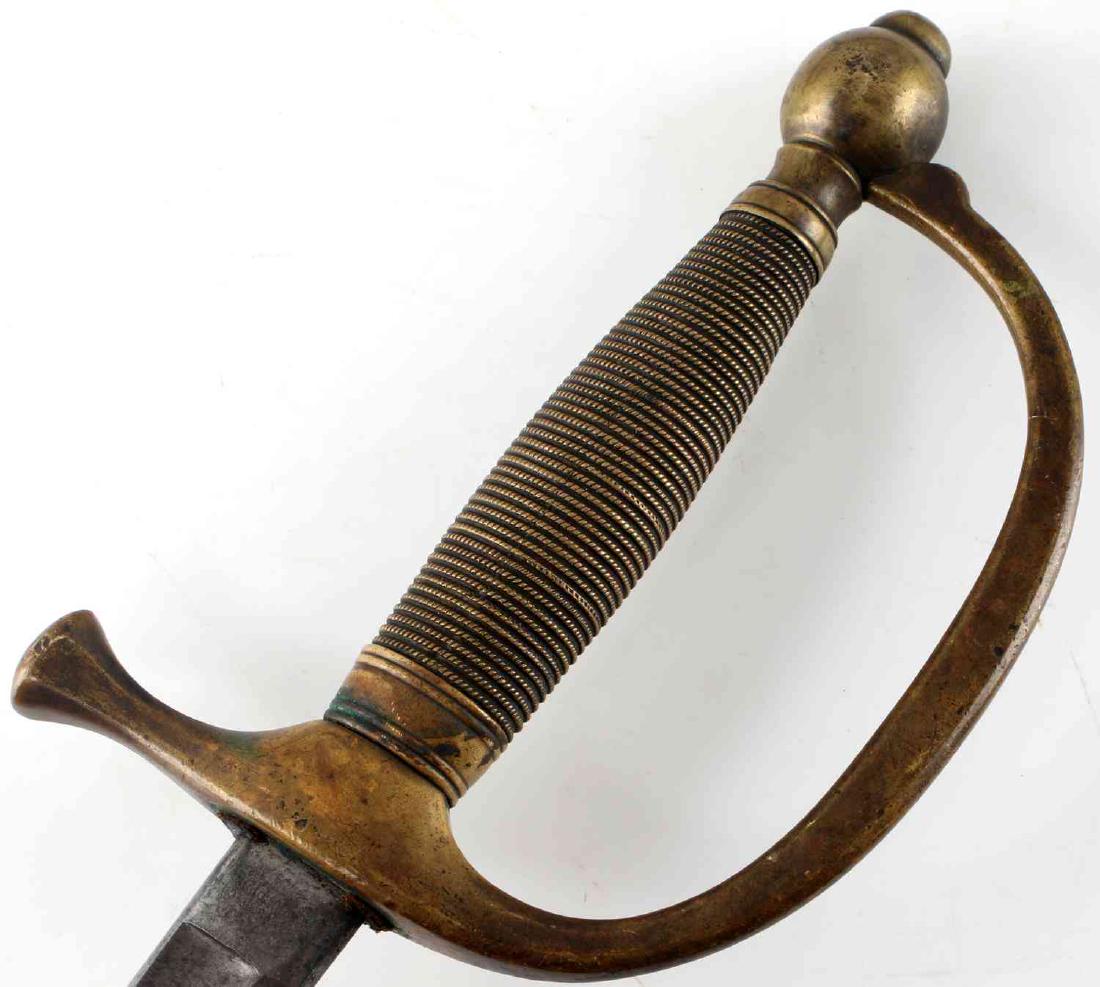 US MODEL 1840 MUSICIANS SWORD AMERICAN CIVIL WAR: Model 1840 Musicians sword. Has Ames manufacture mark on one side of the ricasso and the other side is marked "US AHC 1862". In very good condition overall with minor tarnish and darkening on the blad
