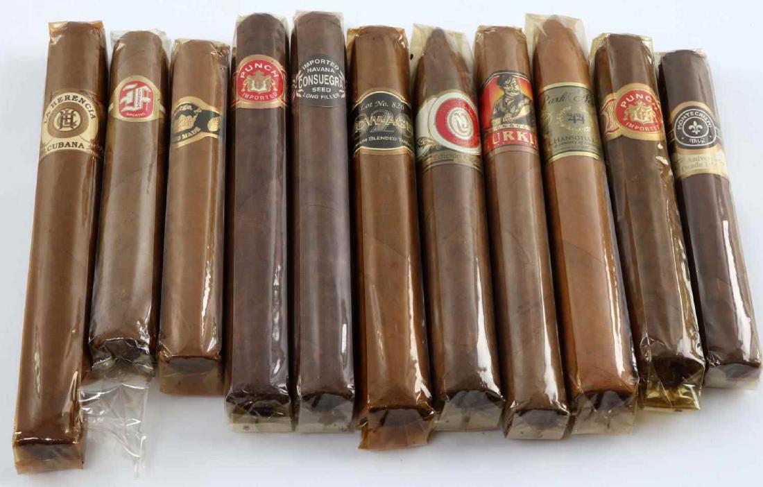 VINTAGE FINE CIGAR CUBAN DOMINICAN ETC LOT OF 11: Lot of fine cigars, many vintage. Includes Punch, Fonseca,Gurkha, Consuegra, George F, La Herencia, Park Avenue, Lot No. 826,Montecristo, and Padilla. All in very good condition.