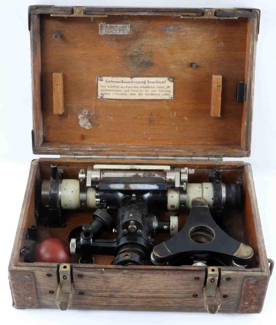 CARL ZEISS JENA NR7908A BOXED GERMAN TELESCOPE: Complete with German instructions posted on inside of wooden box, item is complete with stand, fittings as well as original hinged wooden locking box. Telescope is marked " NR.7908A " below the Carl Z