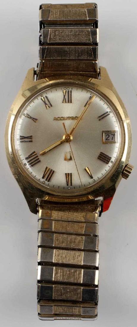 BULOVA WRISTWATCH ACCUTRON FOR PARTS ONLY: 14KT gold fill case. Watch is not working. For parts only.