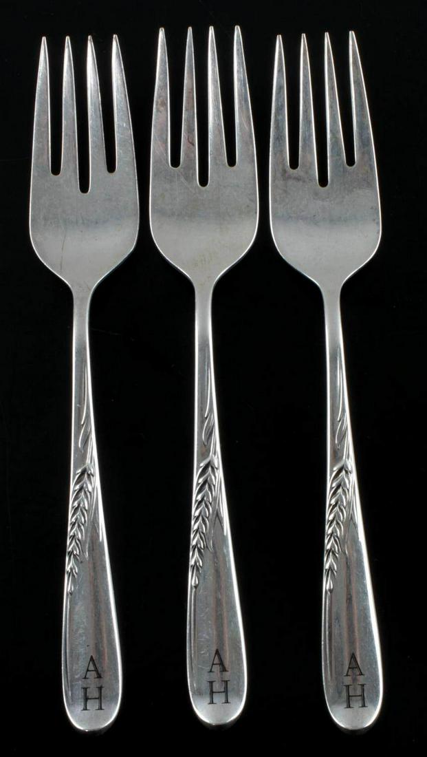 WWII GERMAN ADOLF HITLER MONOGRAMMED SILVERWARE: Silver forks from the personal collection of Adolf Hitler. Each has his "AH" monogram at their end. Reverse marked Reed & Barton Sterling." Very good condition overall. Unauthenticated; sold as is. Th