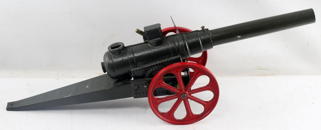 CONESTOGA COMPANY BIG-BANG CANNON 15FC: Conestoga Company model 15FC Major Field Cannon. Cast iron and sheet metal construction. Includes charger receptacle, but not spark plug firing mechanism. In very good condition overall with minor pai