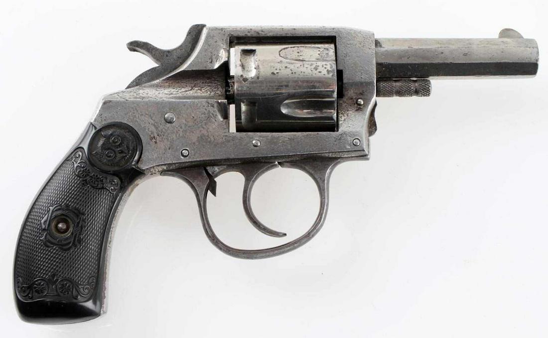 IVER JOHNSON MODEL 1900 DOUBLE ACTION REVOLVER: Iver Johnson Model 1900 double action revolver. Nickel finish has some minor wear. In very good condition. Cannot be shipped internationally. Requires FFL or C&R for transfer. Caliber: .32 Serial #: 3