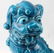 VINTAGE TURQUOISE GLAZED FOO DOG CERAMIC FIGURES - 2