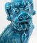 VINTAGE TURQUOISE GLAZED FOO DOG CERAMIC FIGURES - 4
