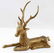 LYING REINDEER BRASS FIGURE STATUE GILT