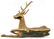 LYING REINDEER BRASS FIGURE STATUE GILT - 5