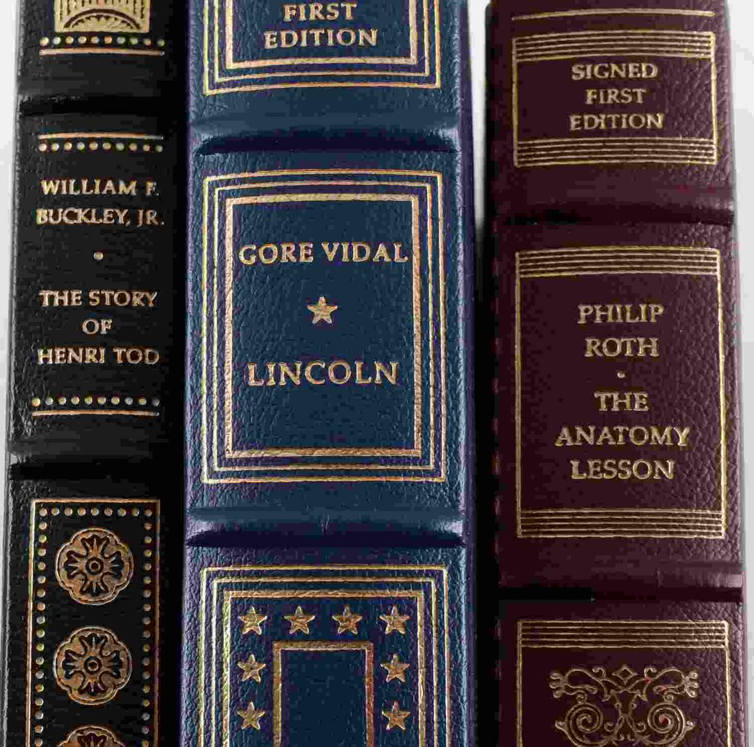 3 EASTON PRESS SIGNED FIRST EDITION ROTH BUCKLEY: All are near mint leather bound and signed by authors and include Lincoln, Gore Vidal, The Anatomy Lesson, Philip Roth, The Story of Henri Tod, William F. Buckley Jr.
