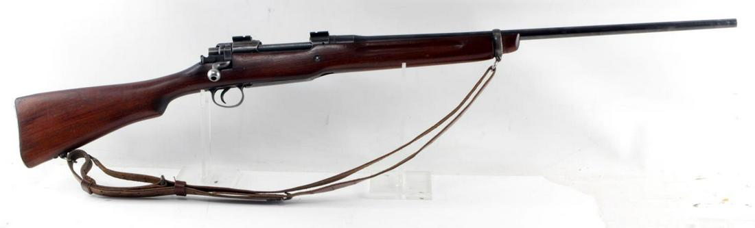 M1917 EDDYSTONE WWI AMERICAN ENFIELD SPORTERIZED: Eddystone manufactured M1917 "American Enfield" which has been later sporterized with half stock, sling, and scope rails affixed to the top. Serial number indicated 1918 manufacture date. In very good