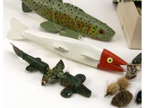 ANTIQUE LURE LOT HAIR MOUSE PFLUEGER NIB TROLLING - 4