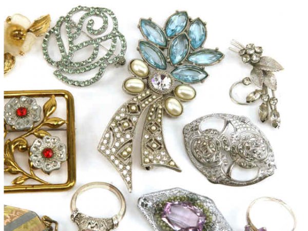 ANTIQUE PINS COSTUME JEWELRY ESTATE LOT - 3
